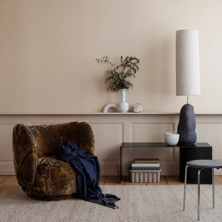 Herringbone blanket 120 x 180 cm from Ferm Living in dark blue