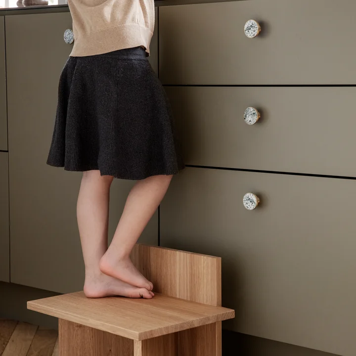 Oblique stool/ shelf from Ferm Living in oak matt lacquered