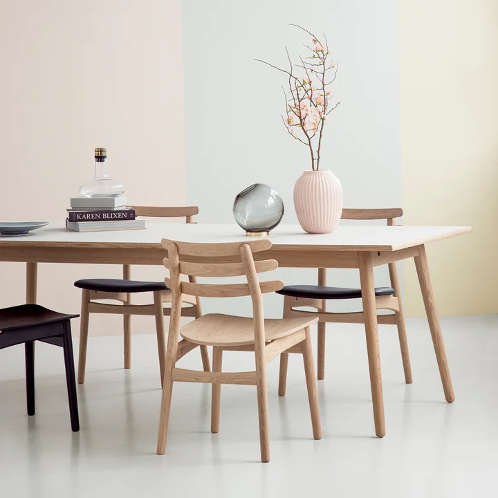 J48 Chair from FDB Møbler at the dining table