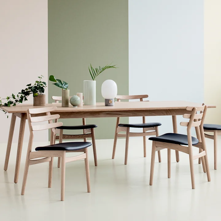J48 Chair from FDB Møbler at the dining table