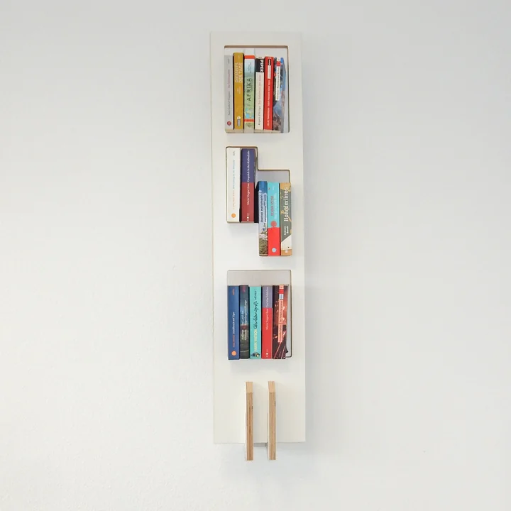 reading material bookshelf by Tojo in white