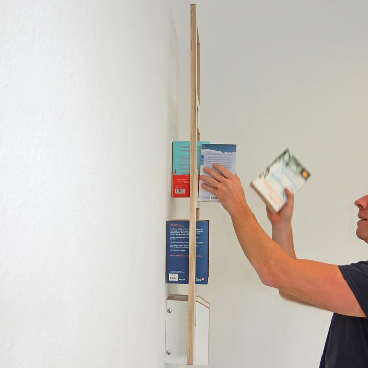 reading material bookshelf by Tojo in white