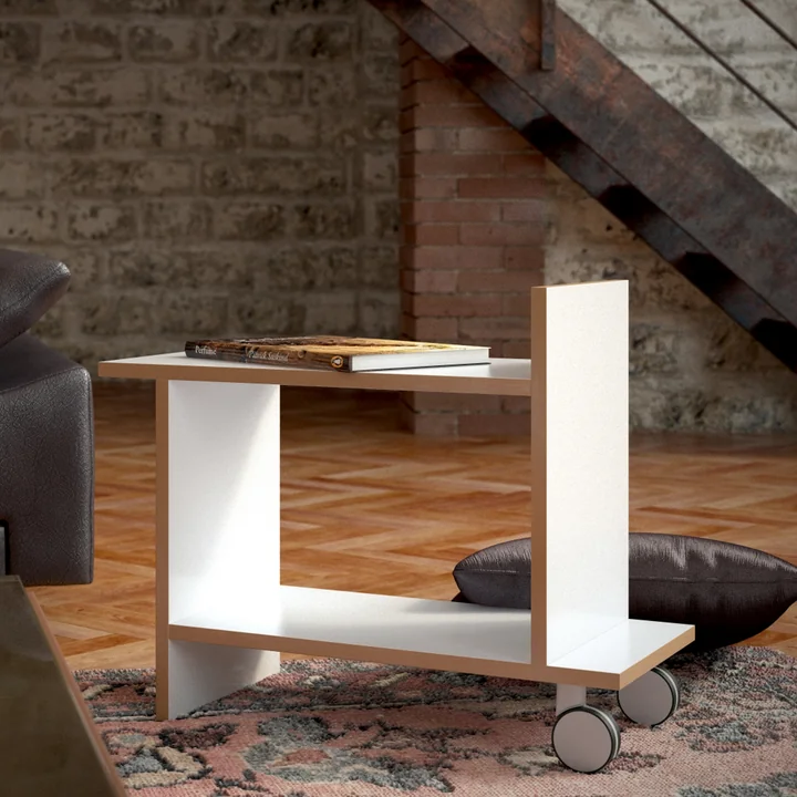 friendly side table by Tojo in white