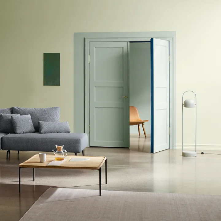 Quay Floor Lamp, Eva Solo Abalone Lounge Chair , Savoye Coffee Table (Rectangular) and Yoga Modular Sofa by Eva Solo