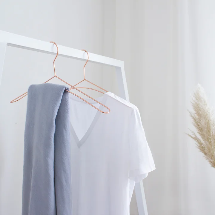 Copper metal coat hanger