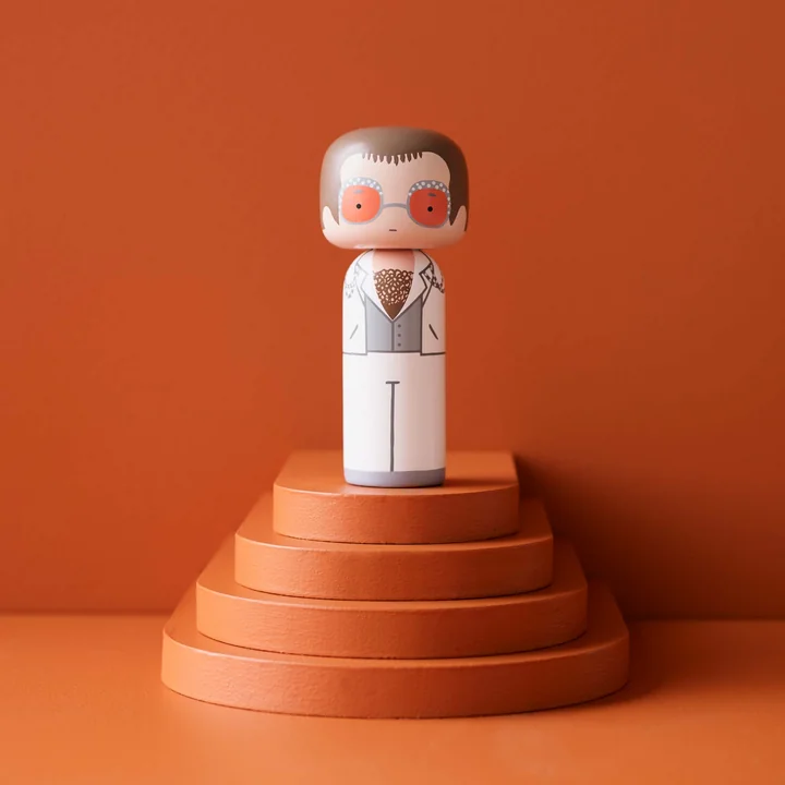 Sketch Inc. wooden figure H 14.5 cm Elton in white by Lucie Kaas
