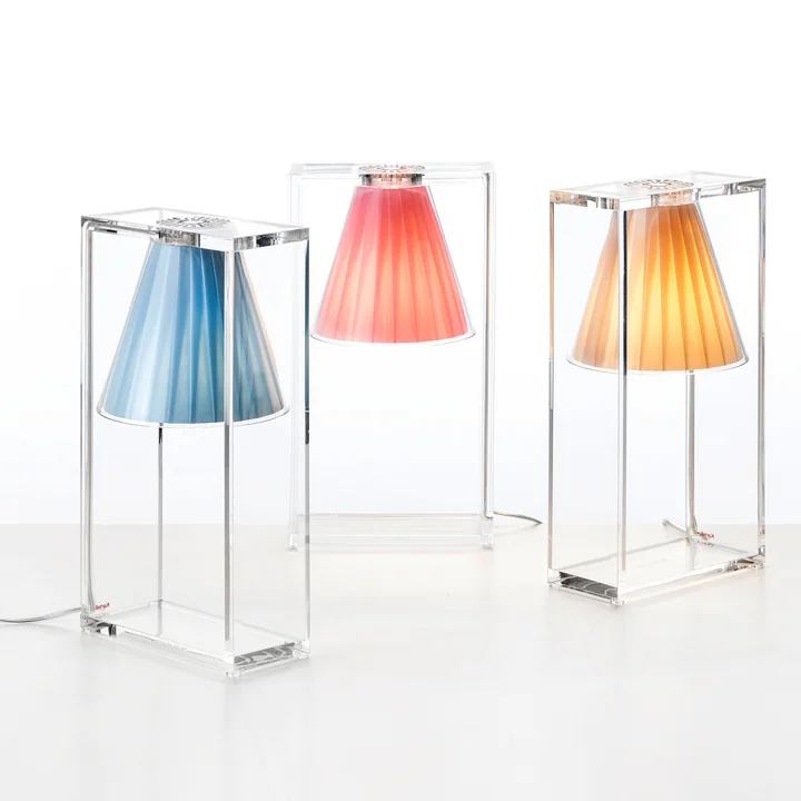 Light-Air table lamp in pink, blue and beige by Kartell