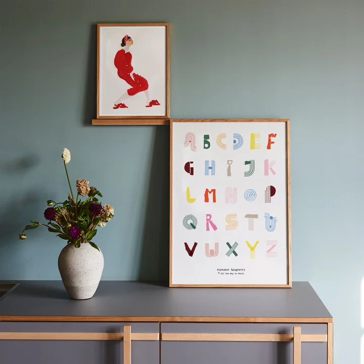 Alphabet Spaghetti and Red with Pearls by Paper Collective