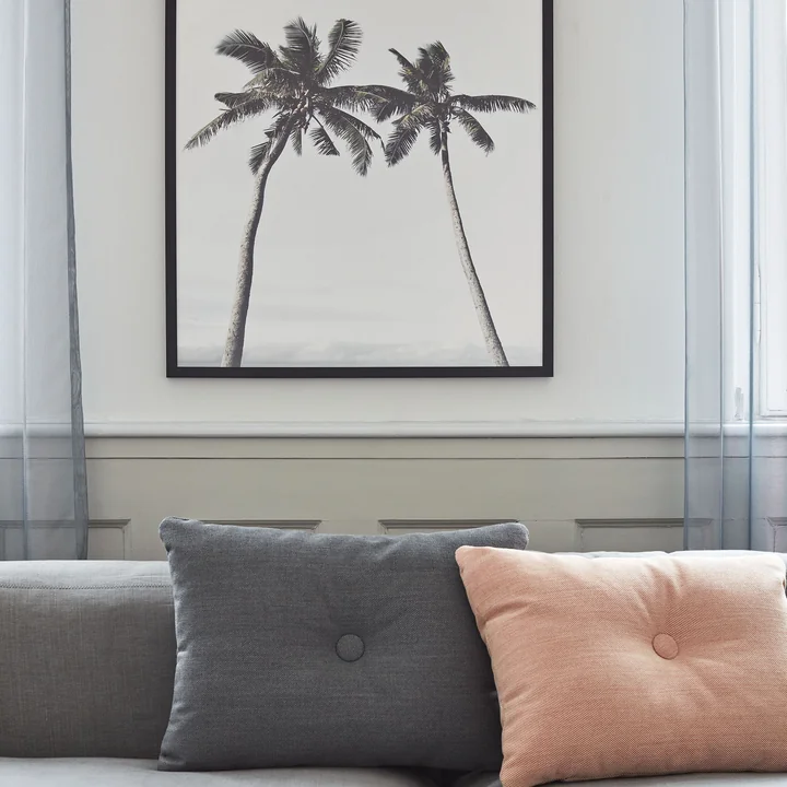 Dot cushion by HAY and Palm Tree No. 2 poster by artvoll