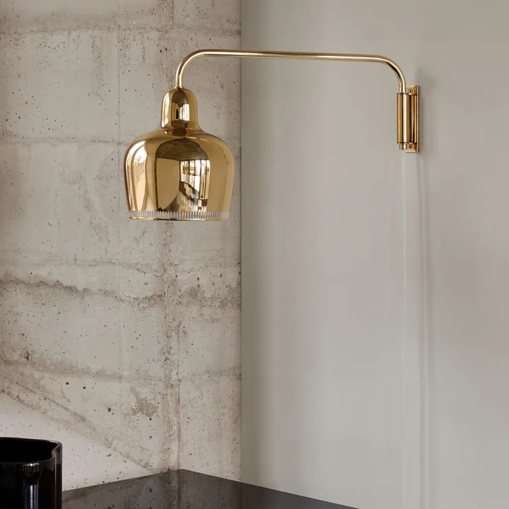 A330S Golden Bell wall lamp by Artek in brass