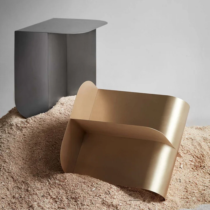 Mass side table in brass and stainless steel by Northern