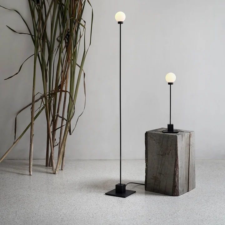 Snowball Table lamp and floor lamp in black from Northern