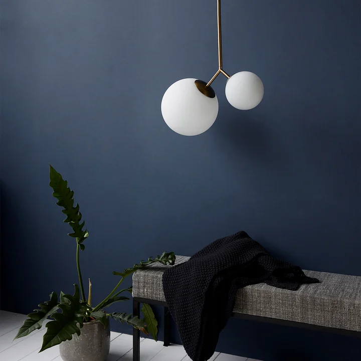 Twice pendant lamp by House Doctor in brass / white