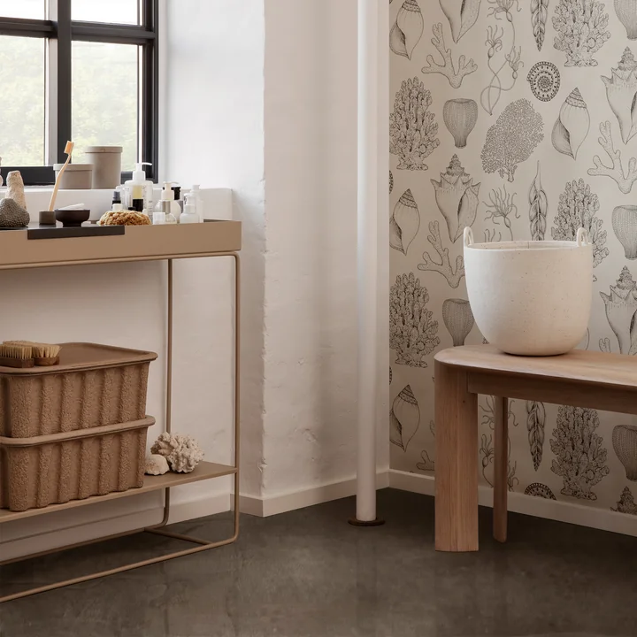 Speckle Plant pot, off-white and Plant Box with 2 levels by Ferm Living
