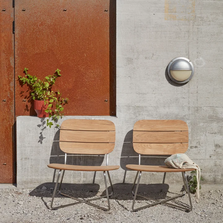 Lilium Lounge chair, teak / stainless steel by Skagerak