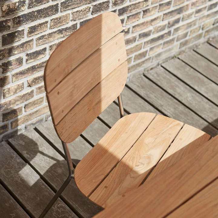 Lilium Chair, teak / stainless steel by Skagerak