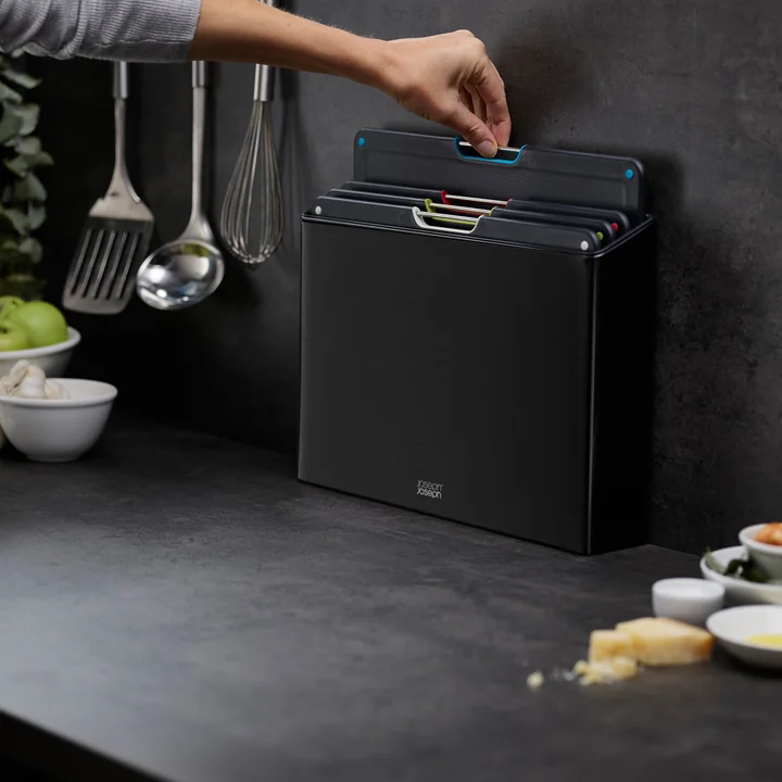 Folio Steel cutting boards, Carbon black (4 pieces) from Joseph Joseph