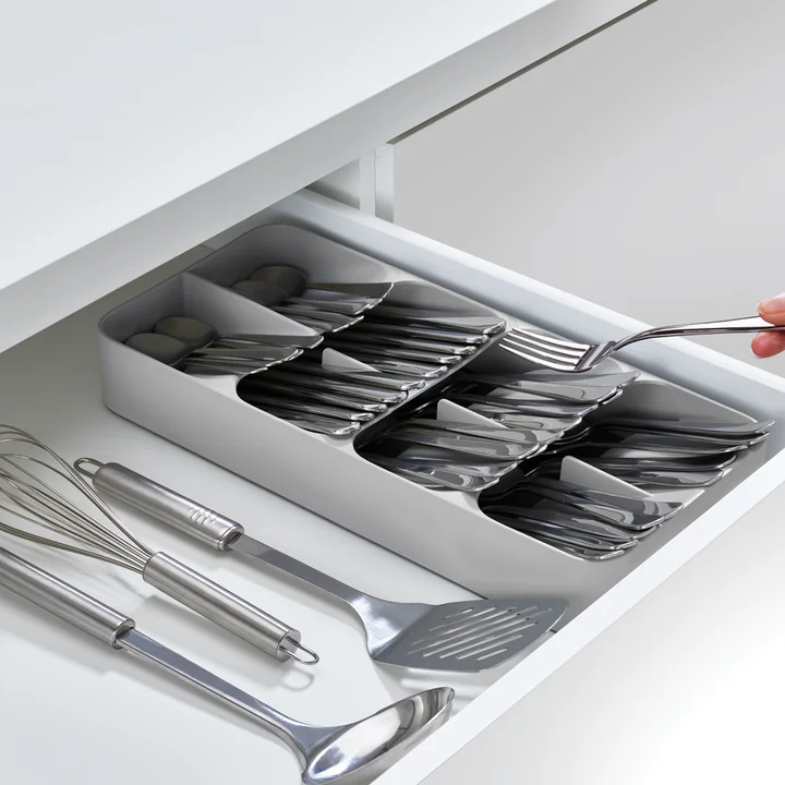 DrawerStore cutlery tray compact large, grey by Joseph Joseph