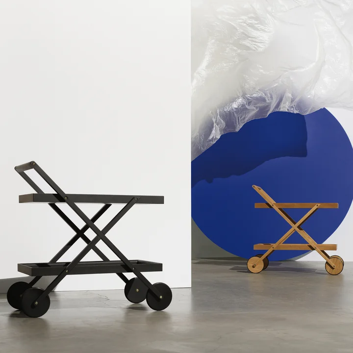 Exit Serving trolley, black / oak from Design House Stockholm