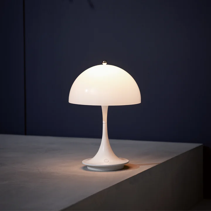 Panthella Portable Rechargeable LED table lamp from Louis Poulsen in white