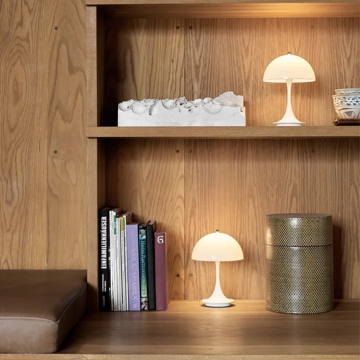 Panthella Portable Rechargeable LED table lamp from Louis Poulsen in white