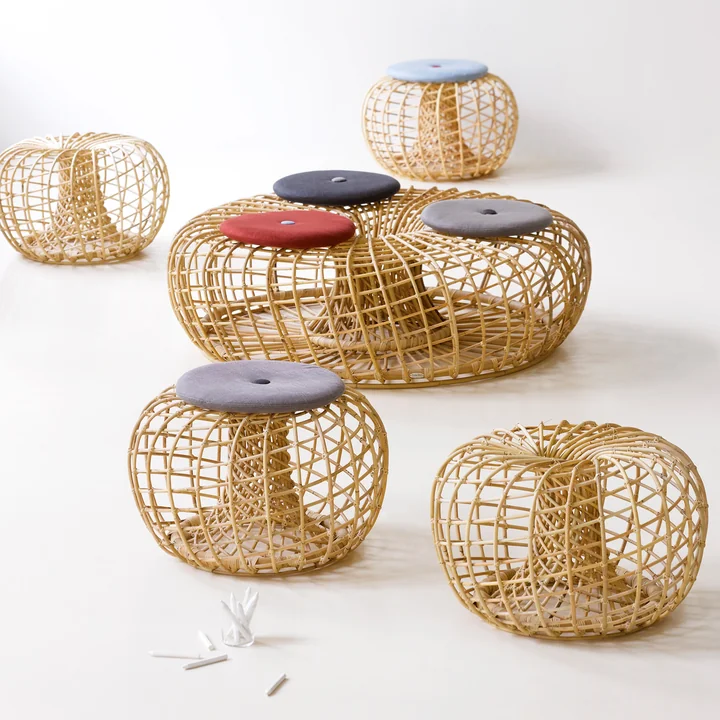 Nest Stool Indoor, nature by Cane-line