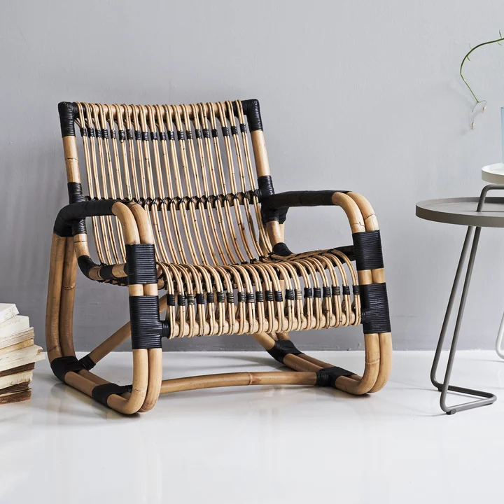 Curve Lounge chair indoor, natural / black from Cane-line