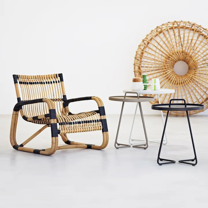 Curve Lounge chair indoor, natural / black from Cane-line
