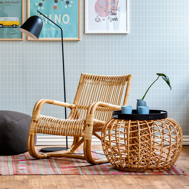 Curve Lounge chair Indoor, nature from Cane-line