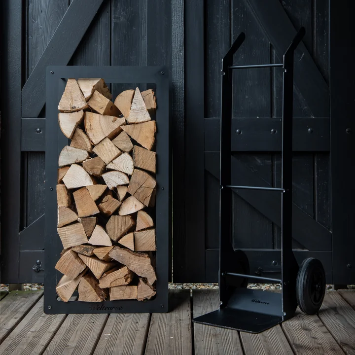 Woodstock wood stacker and oven cart from Weltevree