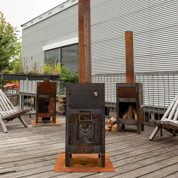 Chimney pipe for outdoor steel stove from Weltevree