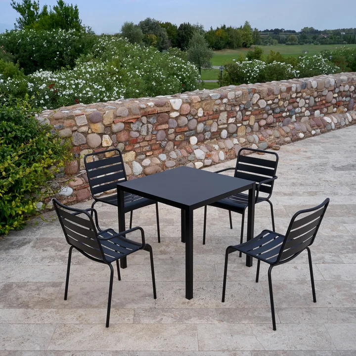 Mya metal chair with armrest from Fiam