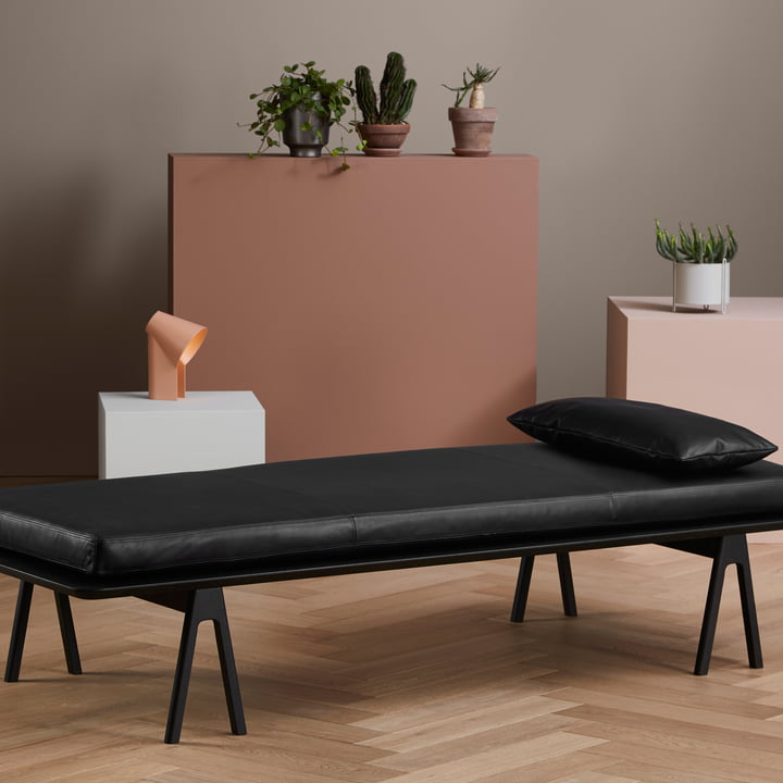 Level Daybed and cushion from Woud in black