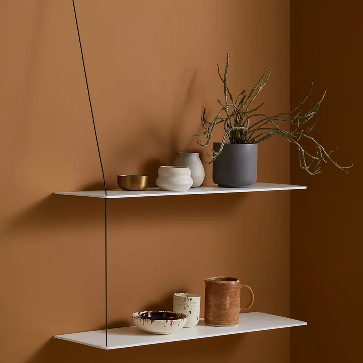 Stedge Wall shelf from Woud in oak white lacquered