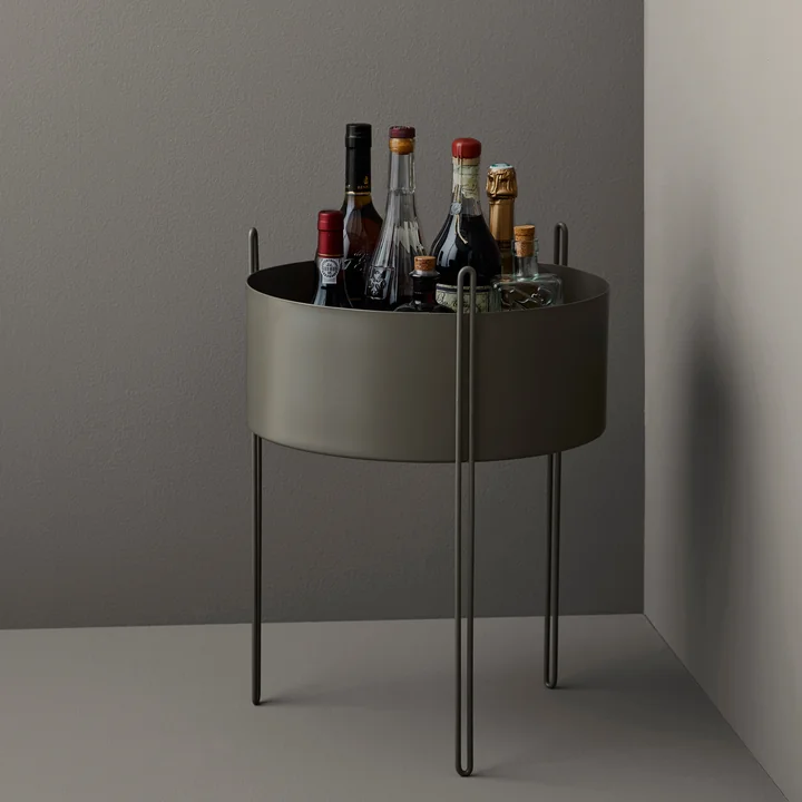 Pidestall Plant container L from Woud in taupe