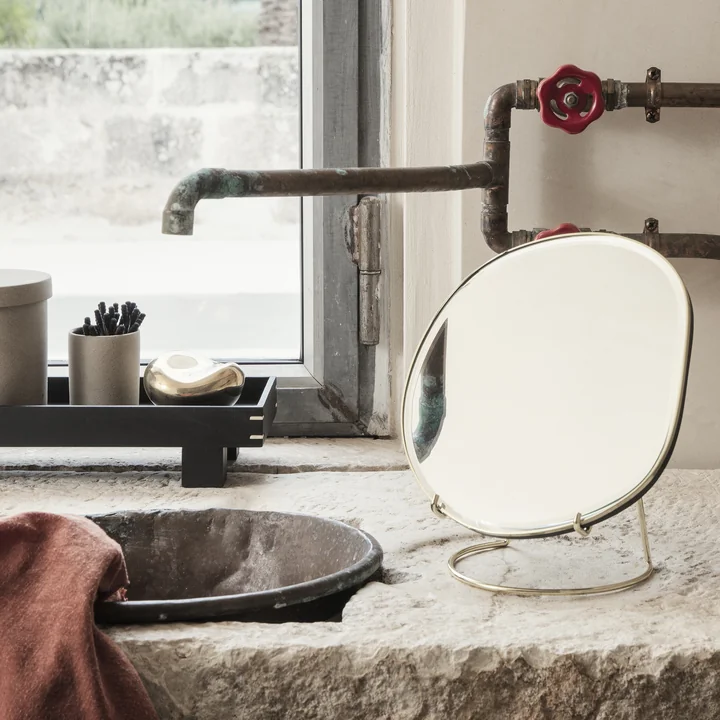 Pond Table mirror and bon accessories Storage box by Ferm Living