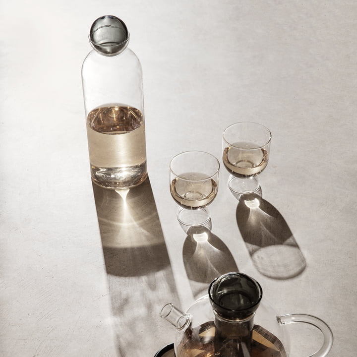 Still Glass carafe and Still Drinking glasses from ferm Living