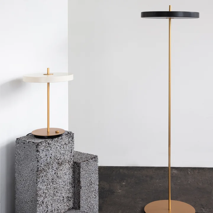 Asteria LED floor lamp and table lamp from Umage