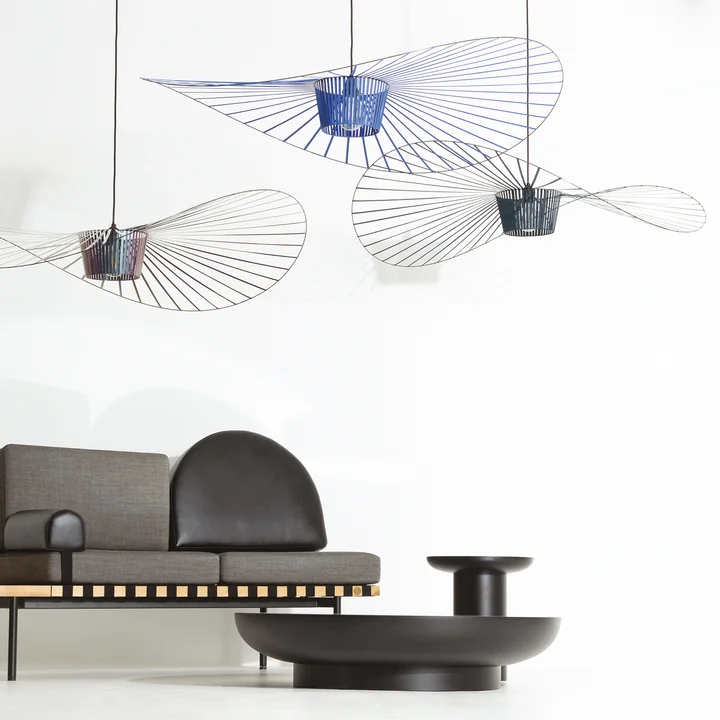 Vertigo Pendant light from Petite Friture in cobalt blue and beetle