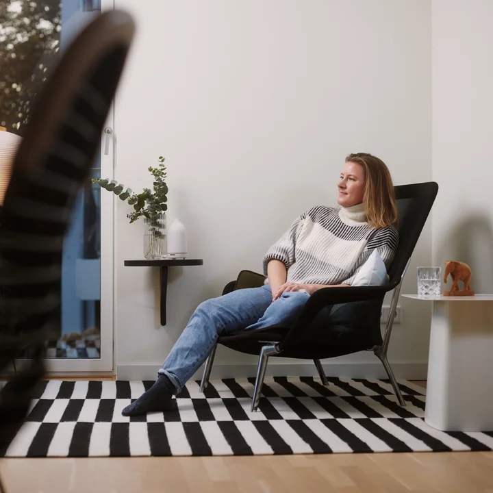 Vitra - Slow Chair & Ottoman, black
