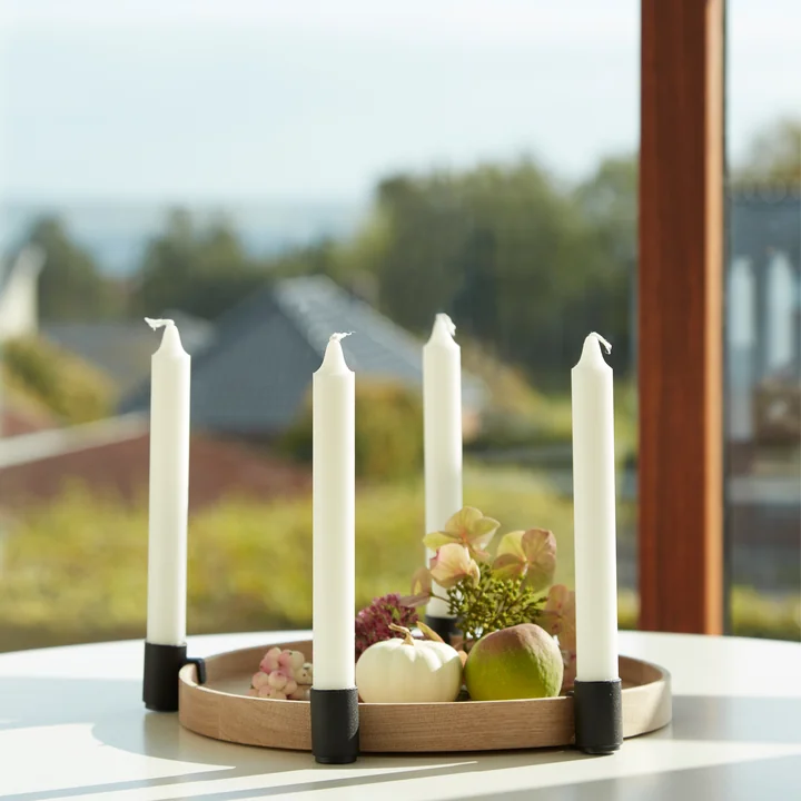 Luna MAXI candleholder from applicata in oak / black