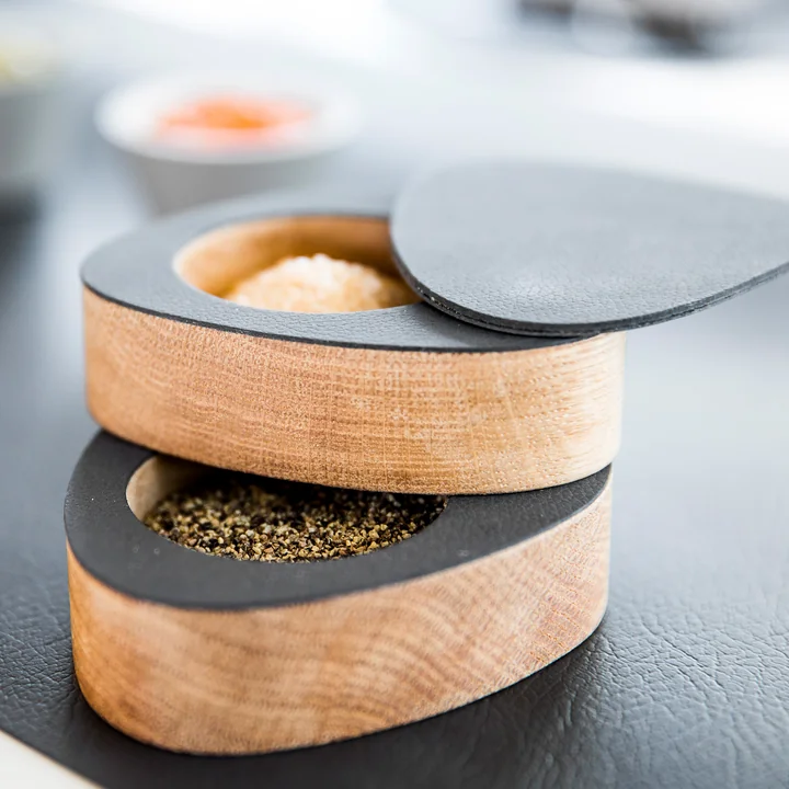 Salt & Pepper Storage, Oak / Nupo anthracite from Lind DNA
