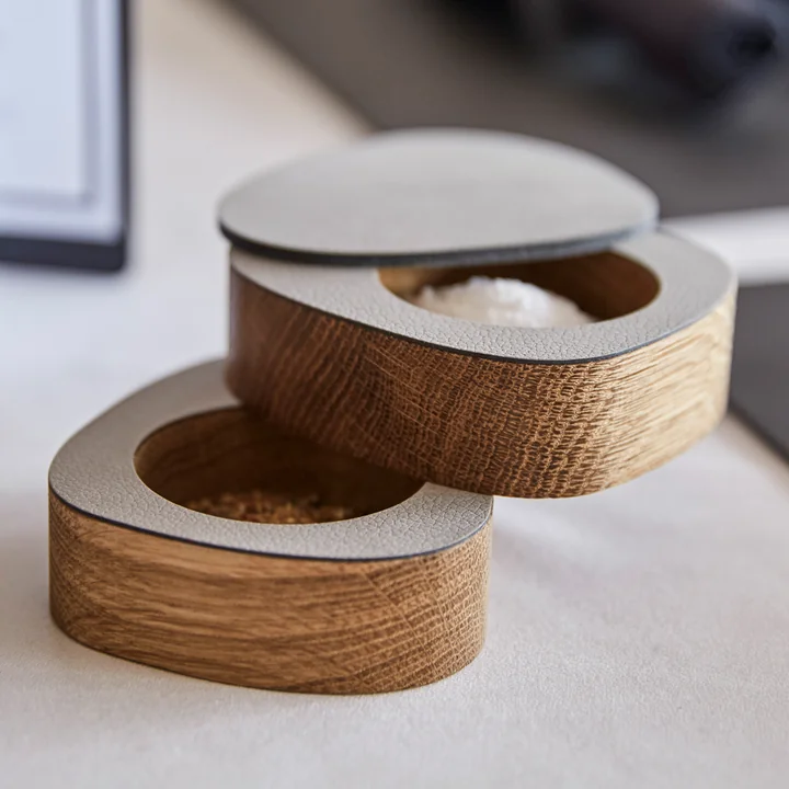 Salt & Pepper Storage, Oak / Nupo light grey from Lind DNA