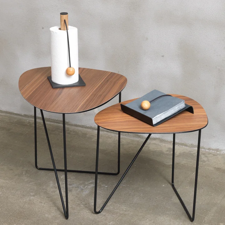 String Kitchen roll holder 30 cm, Hippo anthracite black and Curve side table by Lind DNA