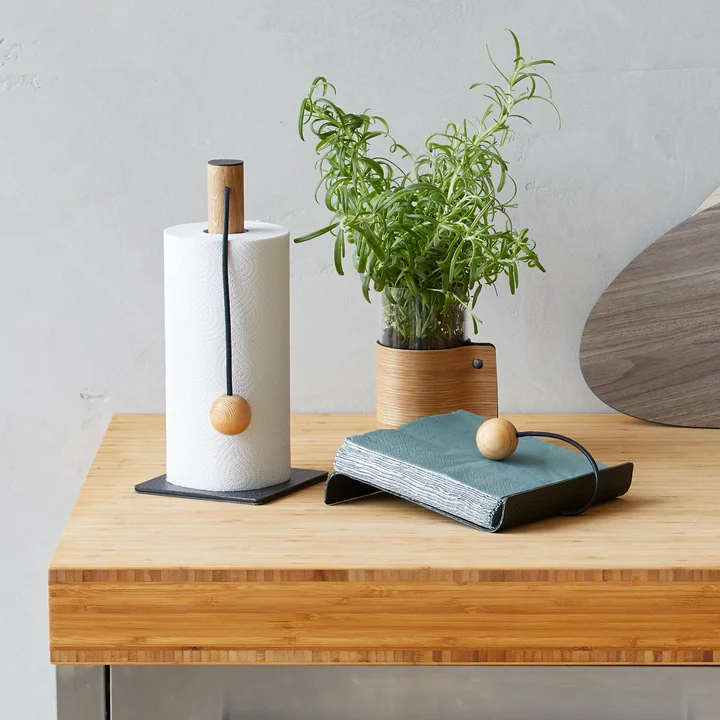 String kitchen roll holder 30 cm, Hippo anthracite black by Lind DNA
