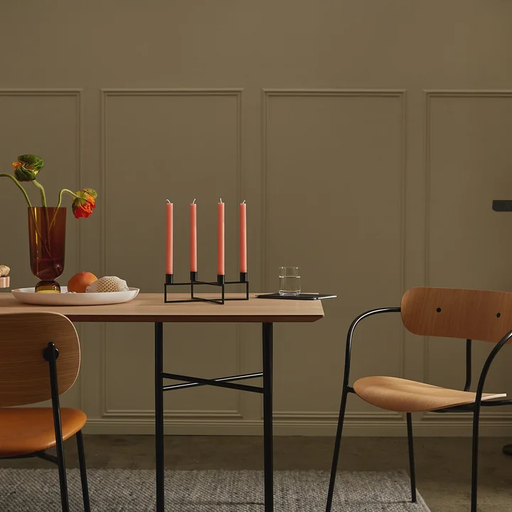 Corian tray plate and 4Flames candlestick table decoration by HANA