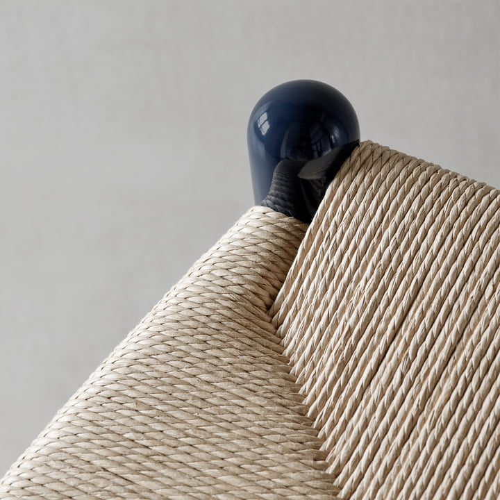 CH24 Wishbone Chair by Carl Hansen in Beech Glossy Navy Blue / Natural Wicker (Limited Birthday Edition)