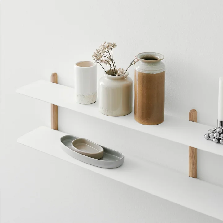 Nivo Wall shelf C from Gejst in light oak / white