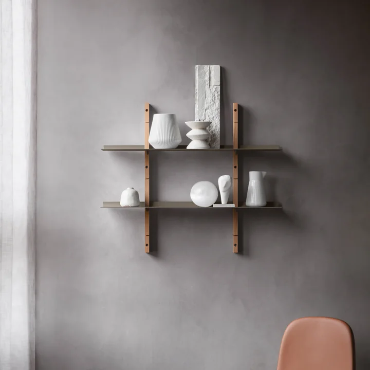 Smile shelving system set small from Eva Solo in oak / grey