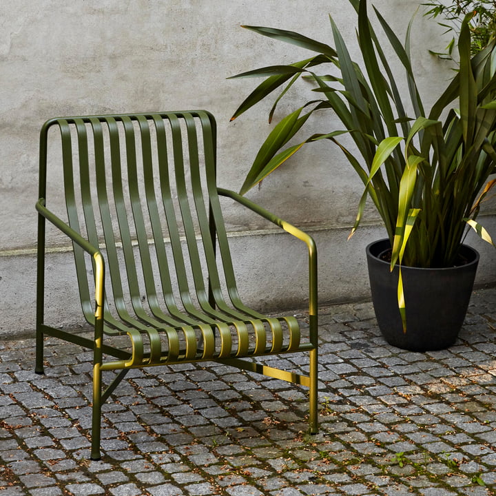 Palissade Lounge Chair High from Hay in olive